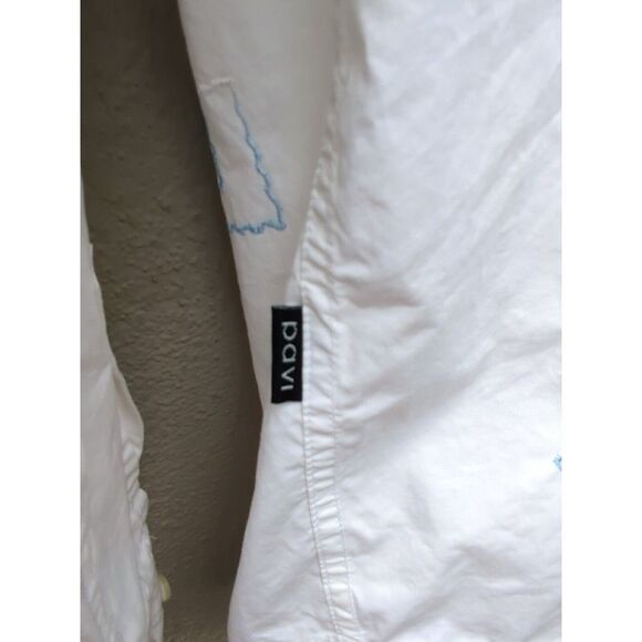 Pavi Shirt Made in Italy LG White Blue Embroidered Button Gigolo shirt - Picture 10 of 15